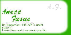 anett fusus business card